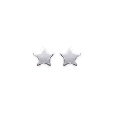 Boucles d'oreilles puces clous étoiles 5 mm - Bonnie - argent massif 925 rhodié