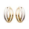 Boucles d'oreilles plaqué or 750 3 microns bicolore tiges ovale