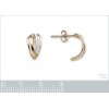 Boucles d'oreilles plaqué or 750 bicolore 12mm x 7mm tiges poussettes