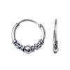 Boucles d'oreilles Créoles ethniques tribales boule argent 925 massif 16mm