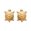 Boucles d'oreilles puces tortue plaqué or 750 3 microns