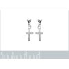 Boucles d'oreilles clous pendantes croix religieuse 17 mm - Maelle - argent 925