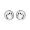 Boucles d'oreilles puces clous rondes 5 mm - Solenn - argent 925 - cristal blanc