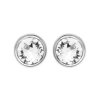 Boucles d'oreilles puces clous rondes 5 mm - Solenn - argent 925 - cristal blanc