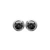 Puces d'oreilles clous rondes 4 mm - Amy - argent 925 rhodié - zircon noir