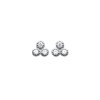 Boucles d'oreilles puces clous 5 mm - Divine - argent 925 rhodié - 3 zirconiums