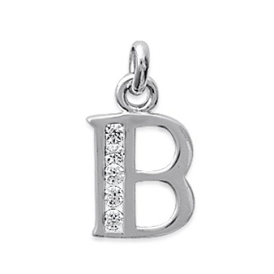 Pendentif argent massif 925 rhodié et oxyde de zirconium