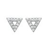 Boucles d'oreilles triangles puces 6 mm - Noelie - argent 925 rhodié - zircons