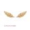 Boucles contour d'oreille feuilles Plaqué Or 750 jaune 17mm x 6mm