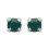 Boucles d'oreilles tige puces clous 3 mm - Lily - argent massif - cristal vert