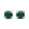 Boucles d'oreilles tige puces clous 3 mm - Lily - argent massif - cristal vert