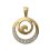 Pendentif plaqué or 750 3 microns bicolore et oxyde de zirconium