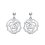 Boucles d'oreilles pendantes rondes 20 mm - Odelia - argent 925 rhodié - zircon