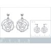 Boucles d'oreilles pendantes rondes 20 mm - Odelia - argent 925 rhodié - zircon