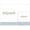 Boucles d'oreilles puces signe infini Plaqué Or bicolore Zirconium 10mm x 4mm