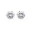 Puces d'oreilles 7 mm clous - Maryam - argent 925 rhodié - zircon transparent