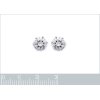 Puces d'oreilles 7 mm clous - Maryam - argent 925 rhodié - zircon transparent