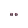 Boucles d'oreilles tige puces clous 3 mm - Lila - argent massif - cristal rose