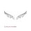 Contours d'oreilles ailes dentelle 20 mm - Chloe - argent 925 rhodié - zirconium