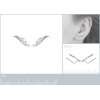 Contours d'oreilles ailes dentelle 20 mm - Chloe - argent 925 rhodié - zirconium