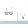 Boucles d'oreilles coeurs dormeuses 30 mm - Clara - argent 925 rhodié - zircon