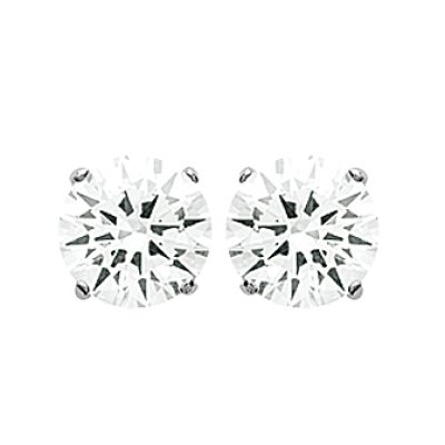 Puces d'oreilles 8 mm - Arwa - argent massif 925 rhodié - zirconium transparent