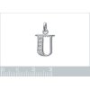 Pendentif argent massif 925 rhodié et oxyde de zirconium