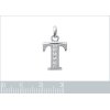 Pendentif argent massif 925 rhodié et oxyde de zirconium