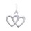 Pendentif double coeur argent massif 925 rhodié 15mm x 10mm