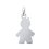 Pendentif argent massif 925 rhodié petit garçon 18mm x 12mm