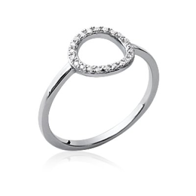 Bague argent massif 925 rhodié et oxyde de zirconium