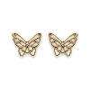 Boucles d'oreilles plaqué or 750 puces papillons
