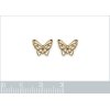 Boucles d'oreilles papillons puces plaqué or jaune 10mm x 8mm