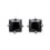 Boucles d'oreilles puces carré clous - Jannah - argent 925 rhodié - zircon noir