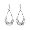 Boucles d'oreilles 30 mm pendantes clous - Lilou - argent 925 rhodié - zirconium