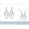 Boucles d'oreilles 40 mm clous pendantes calisson - Celia - argent 925 rhodié