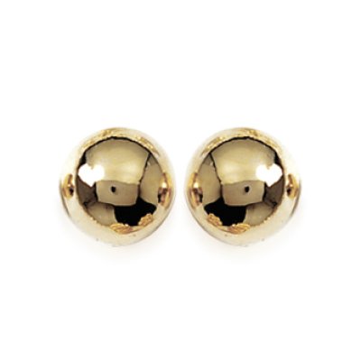 Boucles puces d'oreilles boules 10mm plaqué or jaune 750 1cm