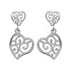 Boucles d'oreilles pendantes coeurs arabesques Acier femme tiges poussettes