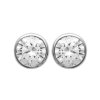 Puces d'oreilles clous rondes 6 mm - Sara - argent 925 rhodié - zircon blanc