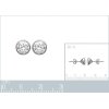 Puces d'oreilles clous rondes 6 mm - Sara - argent 925 rhodié - zircon blanc