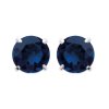 Boucles d'oreilles puces clous 6 mm - Amel - argent 925 rhodié - pierre bleue