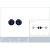 Boucles d'oreilles puces clous 6 mm - Amel - argent 925 rhodié - pierre bleue