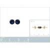 Boucles clous d'oreilles plaqué or 750 pierre de synthèse ronde bleu 5 mm