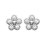 Boucles d'oreilles fleurs 5 mm puces clous - Manel - argent 925 rhodié - zircons