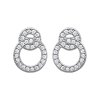 Boucles d'oreilles 12 mm anneaux clous puce - Ninon - argent 925 rhodié - zircon