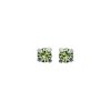 Boucles d'oreilles puces clous femme 4mm - Lou - argent massif - cristal vert