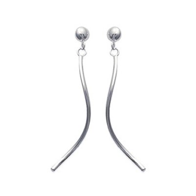 Boucles d'oreilles pendantes 40 mm clous - Louna - argent massif 925 rhodié