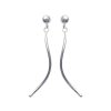 Boucles d'oreilles pendantes 40 mm clous - Louna - argent massif 925 rhodié