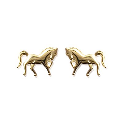 Boucles d'oreilles cheval plaqué or 750 3 microns