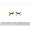 Boucles d'oreilles puces chevaux plaqué or 750 cheval 10mm x 8mm